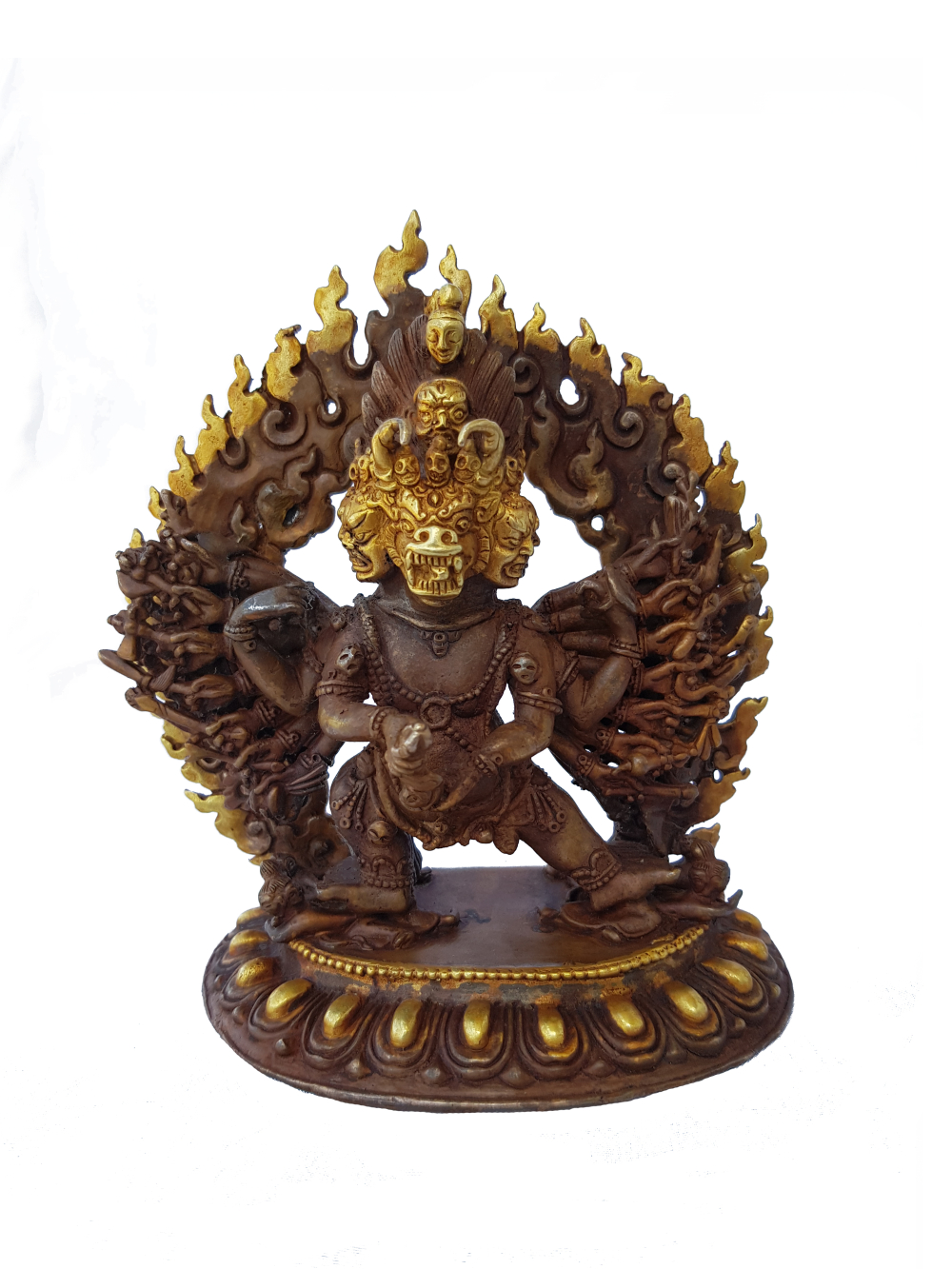 Yamantaka Megasambara Statue feuervergoldet (24 Karat Gold)