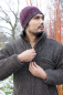 Preview: Kurze Uni Wolljacke mit Armtasche und Fleece-Innenfutter, braun, Uni