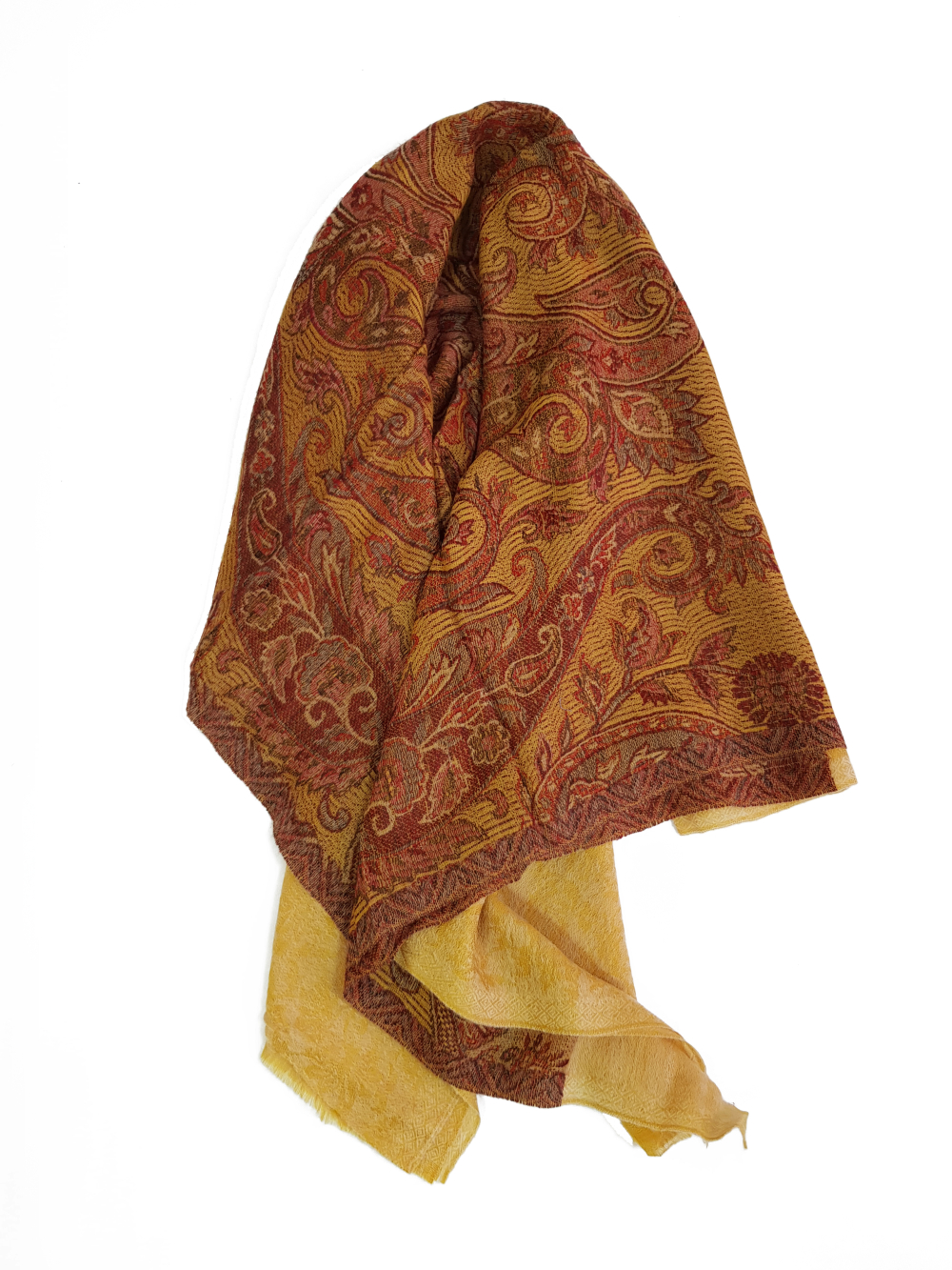 Kaschmirtuch-gelb-orange-Paisley