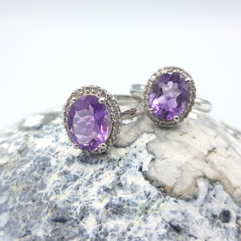 Silber Ring edel Amethyst